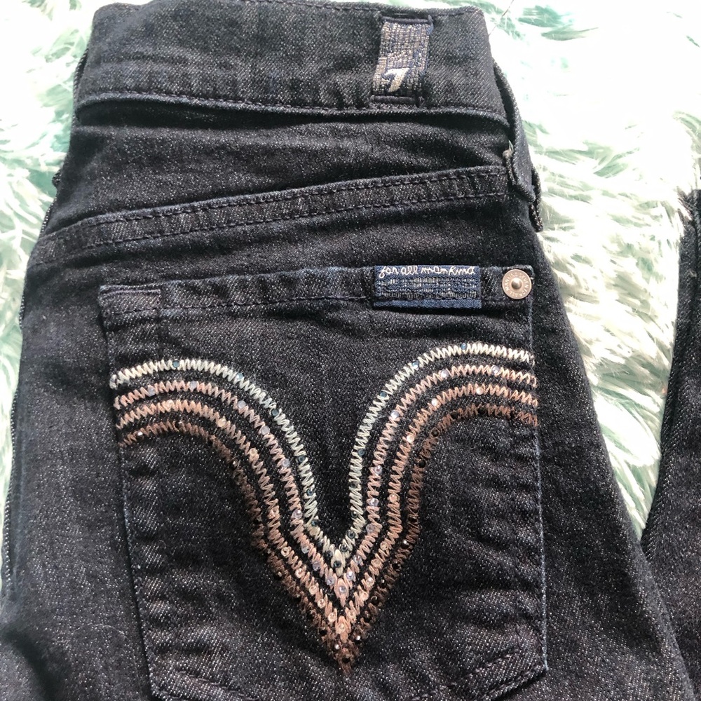 Authentic 7 for all mankind. Dark blue wash